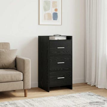 vidaXL Dressoir Zwart eiken 40 x 36 x 80 cm Bewerkt hout, Verzenden, Nieuw