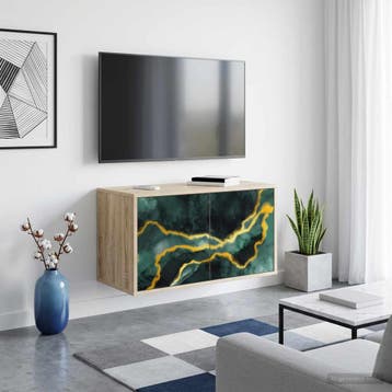 vidaXL Wand gemonteerd TV Kast WIJHE 69 x 33 x 40 cm Sonoma, Verzenden, Nieuw