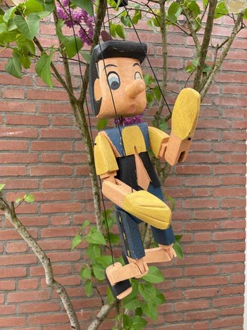 Decoratief ornament - Wooden Pinocchio 61 cm - Italië