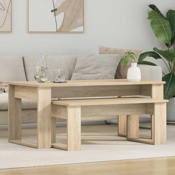 vidaXL Koffietafel Set 2 st Sonoma Eik 100 x 50 x 42 cm, Verzenden, Nieuw