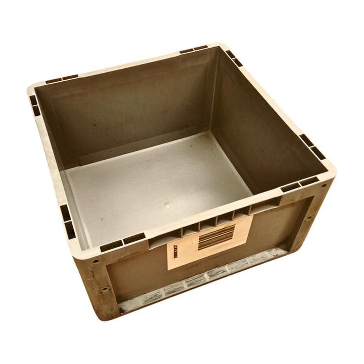 Stapelbak 400x400x220 mm grijs kunststof gebruikt, Zakelijke goederen, Kantoor en Winkelinrichting | Magazijn, Stelling en Opslag