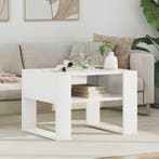vidaXL Salontafel met opslag Wit 66 x 53 x 45 cm Bewerkt, Verzenden, Nieuw