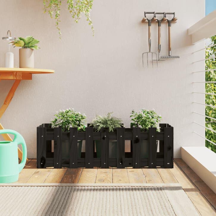 vidaXL Plantenbak verhoogd hekontwerp 100x30x30 cm, Tuin en Terras, Bloempotten, Nieuw, Verzenden