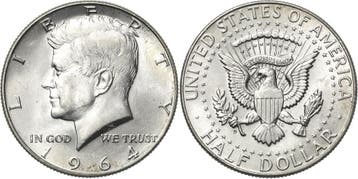 1/2 Dollar 1964, Vereinigte Staaten von Amerika, Verzenden