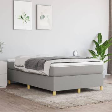 vidaXL Boxspring bed 120x200 cm stof lichtgrijs, Huis en Inrichting, Slaapkamer | Bedden, Verzenden, Nieuw