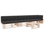 vidaXL 4-delige Loungeset pallet met kussens geïmpregneerd, Verzenden, Nieuw, Loungeset