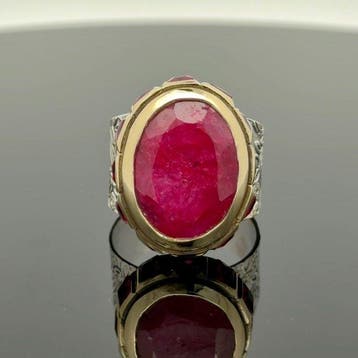 Argent - Bague - Natural Ruby, Bijoux, Sacs & Beauté, Bagues