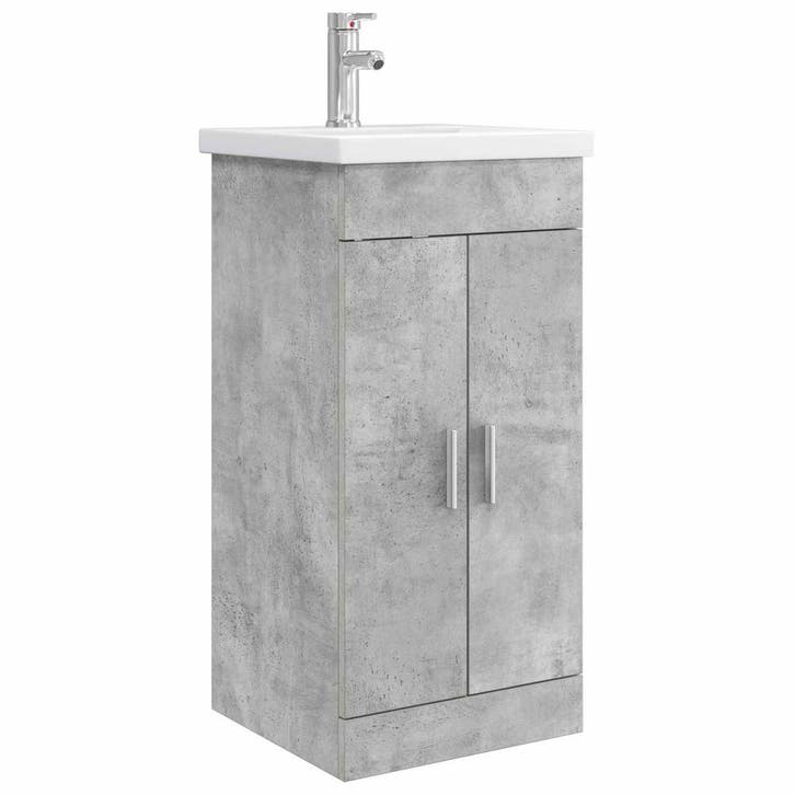 vidaXL Badkamer Vanity met Wastafel Betongrijs 42 x 40 x, Maison & Meubles, Tables | Coiffeuses, Envoi