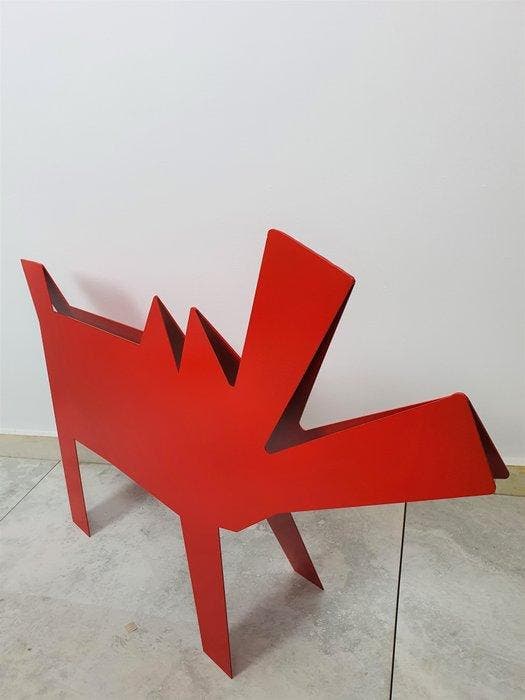 José Soler Art - The Dog KH Red - NO Reserve, Antiek en Kunst, Kunst | Designobjecten