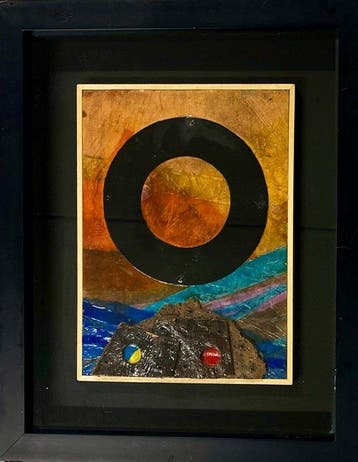 Roberto Crippa (1921-1972) - Collage su sughero, Antiquités & Art