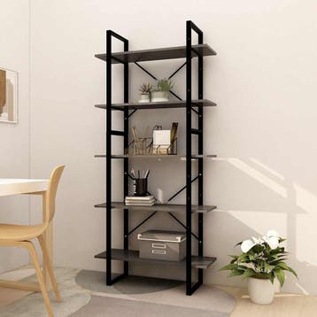 vidaXL Boekenkast met 5 schappen 80x30x175 cm grenenhout, Verzenden, Nieuw