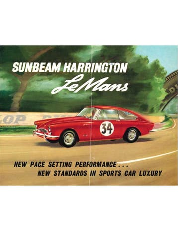 1962 SUNBEAM HARRINGTON LE MANS BROCHURE ENGELS, Ophalen of Verzenden, Nieuw