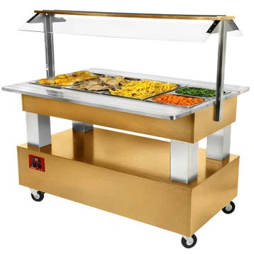 Verwarmd Buffet | GOURMET LINE | Hout/RVS | 4x 1/1 GN |, Verzenden, Nieuw in verpakking