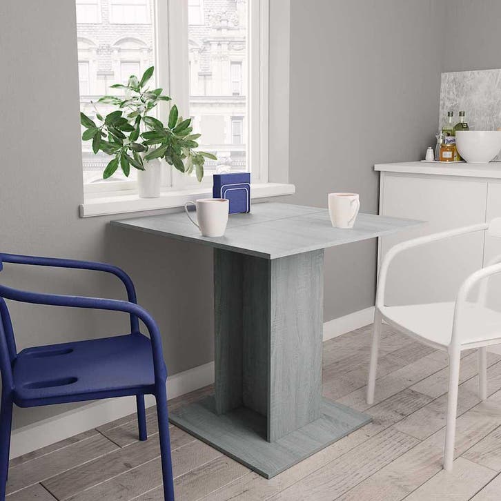 vidaXL Eettafel 80x80x75 cm bewerkt hout grijs sonoma, Huis en Inrichting, Tafels | Eettafels, Nieuw, Verzenden