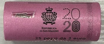 San Marino. 2 Euro 2020 (25 monnaies) en rouleau (Zonder