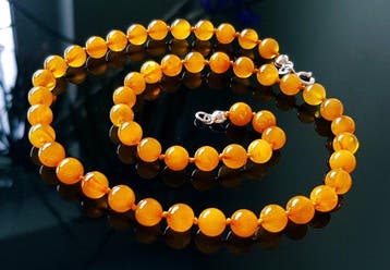 Amber Vintage Zeer zeldzame kleur Baltisch amber ketting -