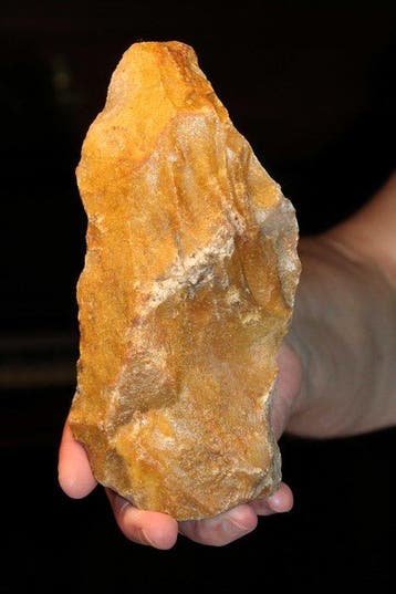 Paleolithisch Vuursteen Bifaciaal werktuig - 195 mm (Zonder