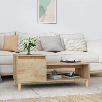 vidaXL Salontafel 100x50x45 cm bewerkt hout sonoma eiken, Verzenden