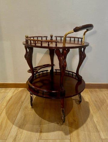 Serveerwagen - Hout, Messing