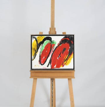 Broer Dobbelsteen (1936-2019) - Abstract geel, rood en groen, Antiek en Kunst, Kunst | Schilderijen | Modern