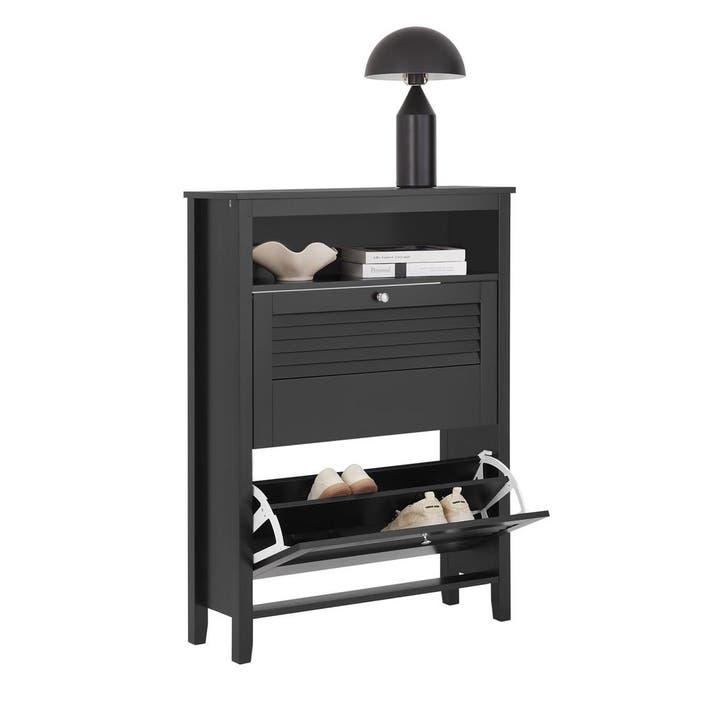 2dekans | Sobuy Schoenenkast met 2 Kleppen en Opbergvak –, Huis en Inrichting, Kasten | Schoenenkasten, Ophalen of Verzenden