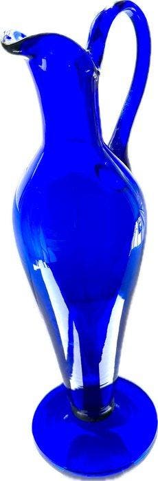 Pichet - Pichet en verre bleu cobalt soufflé à la main,, Antiquités & Art