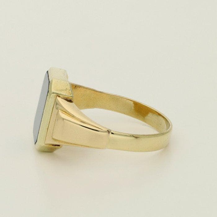 Ring - 14 karaat Geel goud - Lagensteen, Handtassen en Accessoires, Ringen