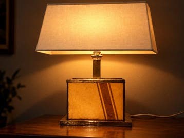 Bureaulamp - Messing, Glas