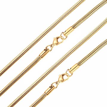 Fako Bijoux - Ketting - Slang Schakel - Snake Chain - RVS -, Bijoux, Sacs & Beauté, Verzenden