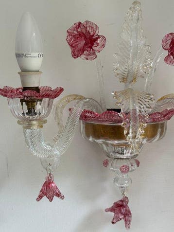 Lampe murale (3) - Verre de Murano, Antiquités & Art