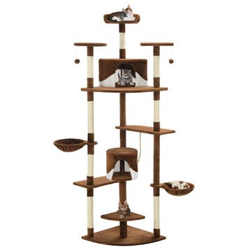 vidaXL Kattenkrabpaal met sisal krabpalen 203 cm bruin en, Verzenden, Nieuw