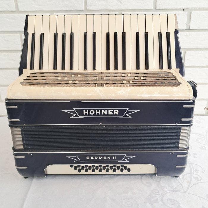 Hohner - Carmen II - - Accordeon - Duitsland - 1950 (Zonder, Musique & Instruments, Instruments à vent | Flûtes à bec