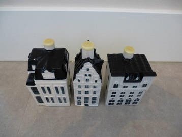 KLM-huisje - Drie KLM/Bols huisjes nr 91, 92 en 95 (gevuld),, Antiek en Kunst