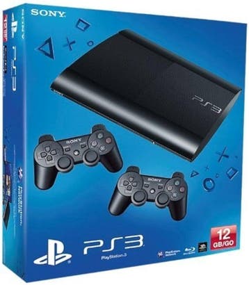 Playstation 3 Super Slim 12GB + 2X Controller in Doos, Games en Spelcomputers, Ophalen of Verzenden, Zo goed als nieuw