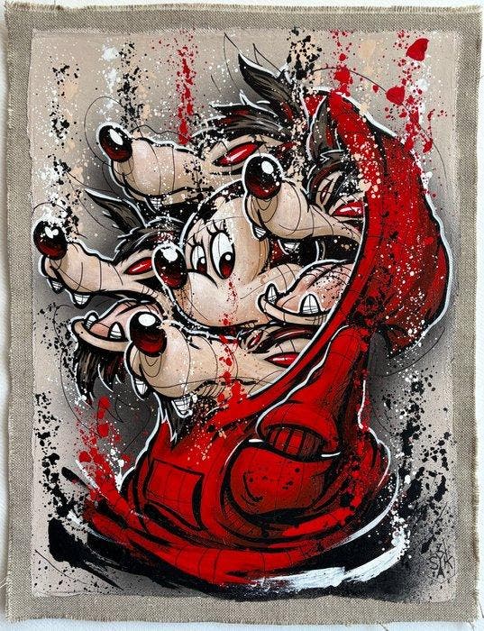 Elisée Skayzoo - Minnie et les loups, Antiek en Kunst, Kunst | Schilderijen | Modern