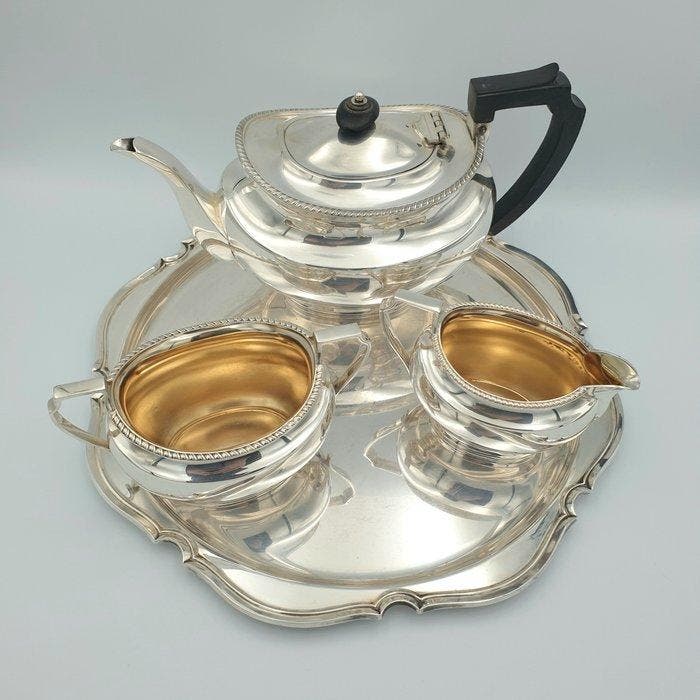 Atkin Brothers - Theeservies (4) - 6983 - Verzilverd -, Antiek en Kunst, Curiosa en Brocante