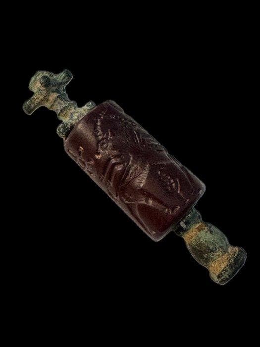 Mesopotamisch jaspis of carneool Rolzegel - Archaïsche, Antiek en Kunst, Antiek | Overige Antiek