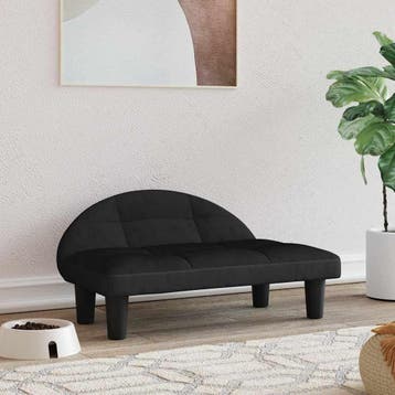 vidaXL Hondenmand 70x52x30 cm fluweel zwart, Verzenden, Nieuw