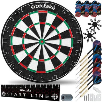 Dartbord Bully met 9 pijlen, 21 flights en accessoires, Verzenden, Nieuw