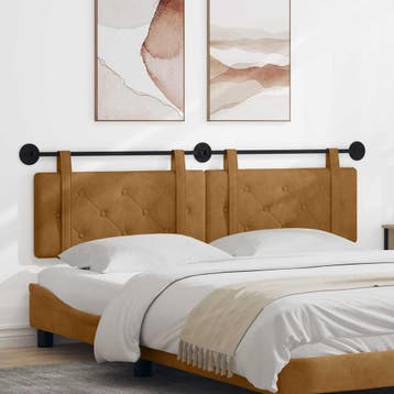 vidaXL Hangend hoofdbord Bruin Fluweel, Huis en Inrichting, Verzenden, Nieuw