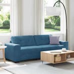 vidaXL | Blauwe Velours Bank | met kussen Blauw Fluweel, Huis en Inrichting, Zetels | Zetels, Verzenden, Nieuw