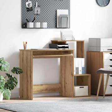 vidaXL Bureau Artisan Eiken 106 x 41 x 88.5 cm Bewerkt hout, Verzenden