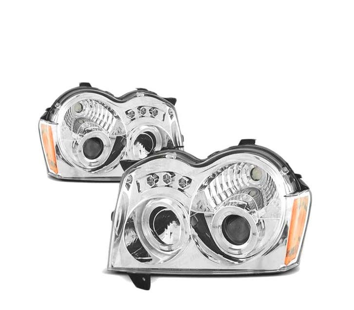 Phares Led Angel Eyes Pour Jeep Grand Cherokee 05-08 Chromé, Autos : Pièces & Accessoires, Éclairage, Envoi