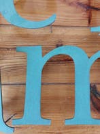 Prachtig tealkleurige letters - Reclamebord (7) - Metaal