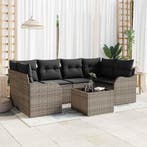vidaXL Tuinbank Set Grijs 55 x 55 x 37 cm poly rattan, Verzenden, Nieuw