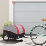 vidaXL Fietstrailer 45 kg ijzer zwart en rood, Verzenden