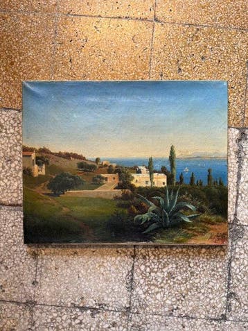 Scuola di Posillipo (XIX-XX), firmato M. Gio. - Veduta