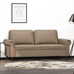 vidaXL Tweezitsbank 140 cm kunstleer cappuccinokleurig, Verzenden