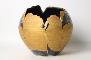 Vaas - Keramiek - Japan - Kobaltblauw Goud - Kitamura