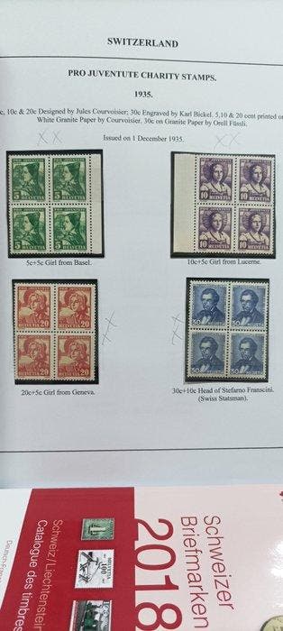 Suisse 1935/1942 - Pro Juventute - Années avec bandes de, Postzegels en Munten, Gestempeld